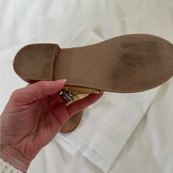 Jack Rogers Gold Brown Sandals with Whipstitch Design - Picture 6 of 6